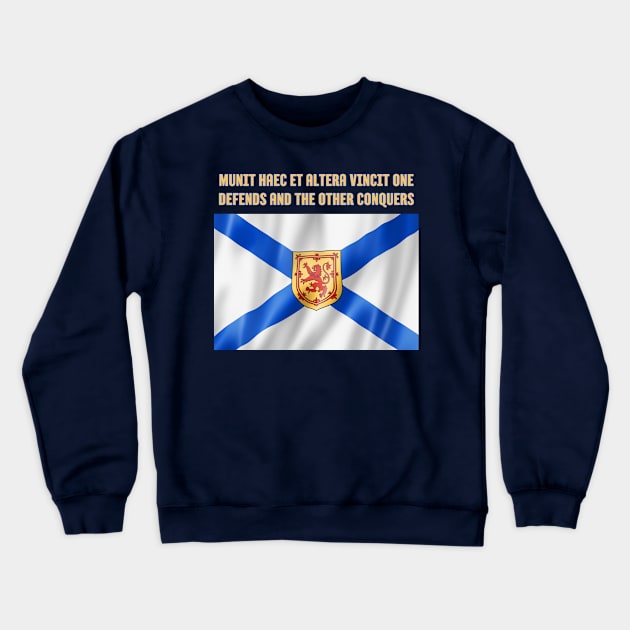 Nova Scotia Flag and Motto Crewneck Sweatshirt by Souls.Print